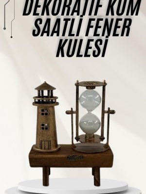 Hediyelik Eşya Retro Ahşap Deniz Feneri Kum Saati Biblo