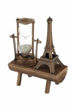 Dekoratif Eyfel Kulesi ve Kum Saati Vintage Tarzı Masa Süsü Biblo - Görsel 2
