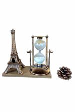 Dekoratif Eyfel Kulesi ve Kum Saati Vintage Tarzı Masa Süsü Biblo - Görsel 3
