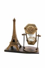 Dekoratif Eyfel Kulesi ve Kum Saati Vintage Tarzı Masa Süsü Biblo - Görsel 5