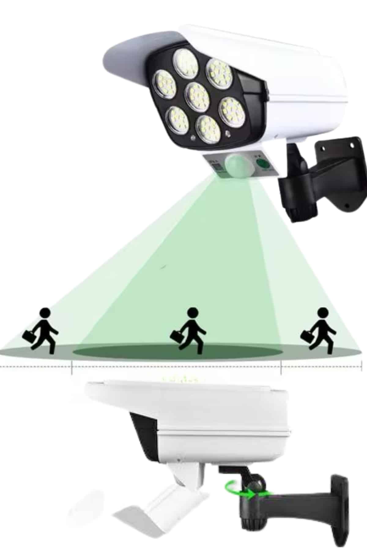 1215510_15-29.jpg Solar Lamba Kamera Görünümlü Duvar Lambası Dönebilen Bahçe Aydınlatması - Görsel 4