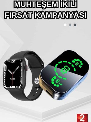 Dokunmatik Akıllı Saat Yeni Nesil Kulaklık Kampanyası ANC Özelliği Yüksek Ses Kaliteli