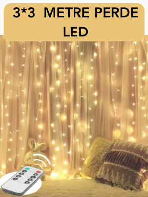 3x3 Metre Perde LED Işık – Parti ve Bahçe Dekorasyonu