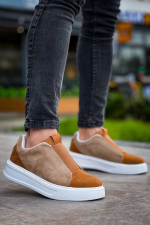 Kb-007  Kuback  Vizon Taba Yüksek Taban Tek Bant Bağcıksız Günlük Erkek Ayakkabı (Numara: 44) - Görsel 2