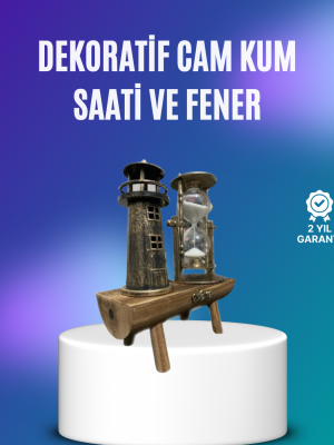 Deniz Feneri Şeklinde El Yapımı Kum Saati – Ev ve Ofis İçin Zarif Süs