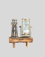 Dekoratif Ahşap Kum Saati ve Deniz Feneri Figürlü Masa Süsü – Şık ve Fonksiyonel Tasarım - Görsel 3