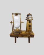 Vintage Kum Saati + Deniz Feneri Modeli – Ahşap Gövdeli Masa Üstü Dekor - Görsel 2