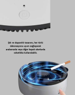 Sigara Dumanı ve Koku Giderici Hava Temizleyici Küllük – 2 Katmanlı Filtreli, USB Şarjlı - Görsel 2