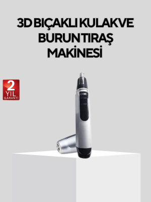 Burun Kulak ve Kaş Tıraş Makinesi 3D Keskin Bıçaklı Pil ile Çalışan