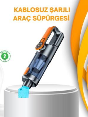Kompakt Şarjlı El Süpürgesi Kuru ve Sıvı Temizlik 5 Aparatlı