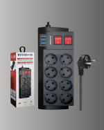 Güçlü Termal Korumalı 8 Priz + 3 USB Çoklu Uzatma Kablosu 2m - Görsel 5