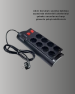 Isıya Dayanıklı Termal Akım Korumalı 8'li Priz ve 3 USB Girişli Uzatma Kablosu - Görsel 3