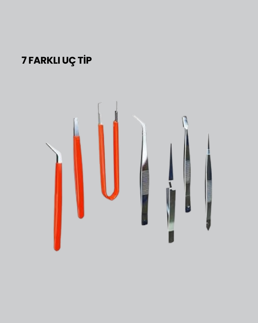 1243783_8-3.png Model Yapımı ve Anakart Tamiri İçin Hassas 7’li Cımbız Seti - Görsel 3