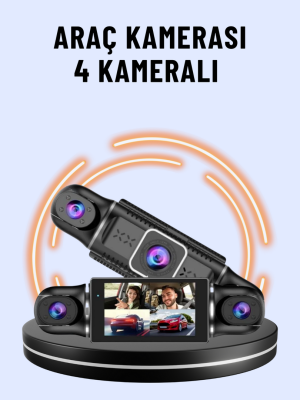170° Geniş Açı 4 Kameralı Araç Kamerası Hareket Algılamalı