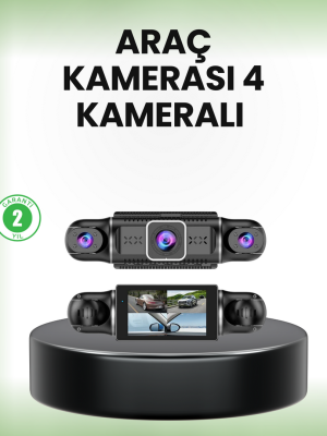 GPS’li 4 Kameralı Araç İç Dış Kayıt Sistemi 1080P WiFi Destekli