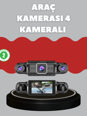 4 Kameralı Araç Kayıt Cihazı Full HD Park İzleme Gece Görüş