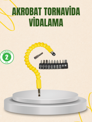 12 Parça Akrobat Vidalama Uç Seti Esnek Dar Alan Kullanım