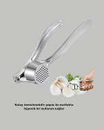 Metal Sarımsak Ezici Ergonomik Tutma ve Güçlü Presleme - Görsel 4