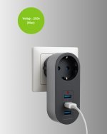 2500W Güç Destekli Akım Korumalı Priz – 3 USB Çıkışlı - Görsel 5