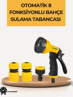 8 Modlu Bahçe Sulama Tabancası Seti Bitki Çiçek Araç Temizleme