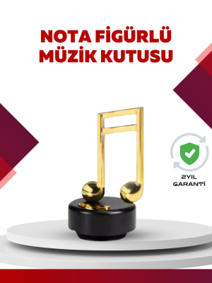 Altın Nota Temalı Müzik Kutusu Müzikli Hediyelik
