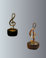 Altın Nota Sol Anahtarı Müzik Box Döner Mekanizmalı Hediyelik - Görsel 3