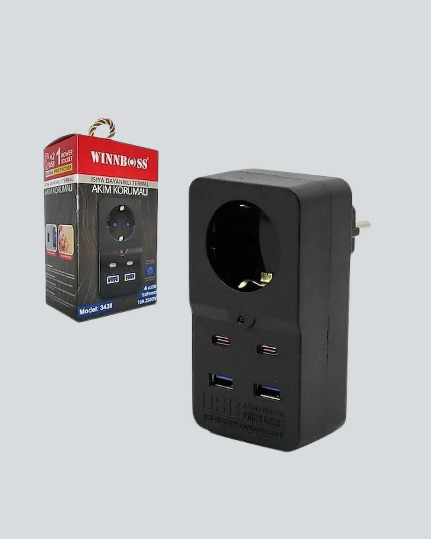 1244430_8-39.png Termal Korumalı Priz Otomatik Çocuk Kilidi 4 USB Type C - Görsel 3