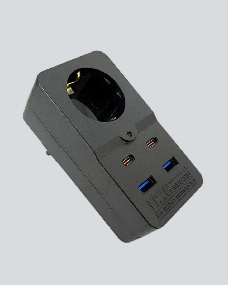 1244431_10-39.png Akım Korumalı Priz 4 USB Type C Destekli Yüksek Isı Dayanımlı - Görsel 5