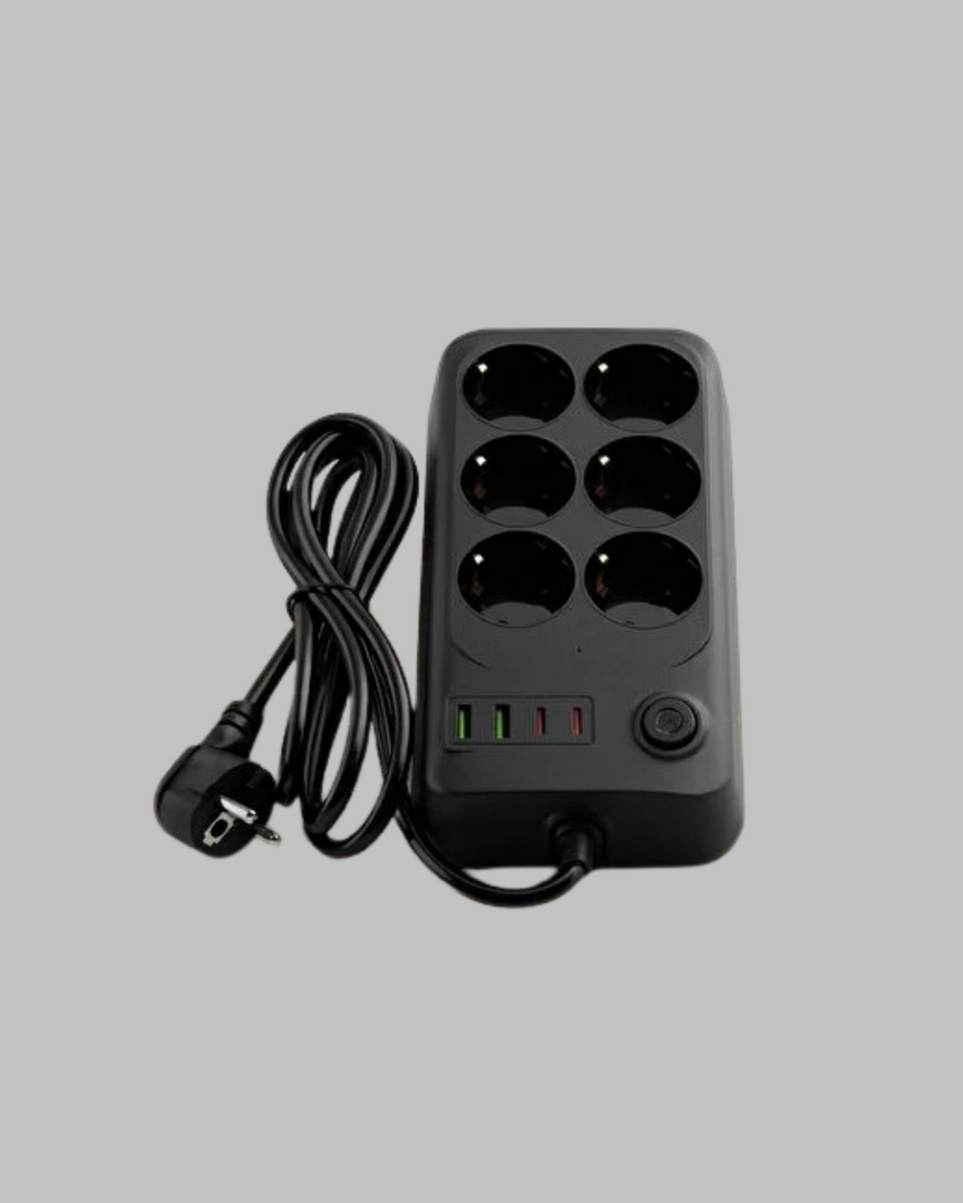 1244442_8-37.png 6’lı Grup Priz Termal Korumalı USB Type-C Çoklu Priz 2 Metre Kablo - Görsel 3