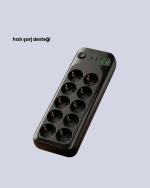 Termal Koruma Sistemli USB Type-C 10’lu Grup Priz 2m 2500W Güç Kapasiteli - Görsel 4