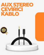 Lightning Girişli Cihazlar İçin 3.5mm Aux Ses Kablo Dönüştürücü 1M