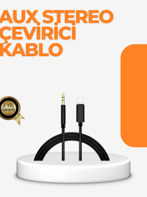 Lightning Girişli Cihazlar İçin 3.5mm Aux Ses Kablo Dönüştürücü 1M