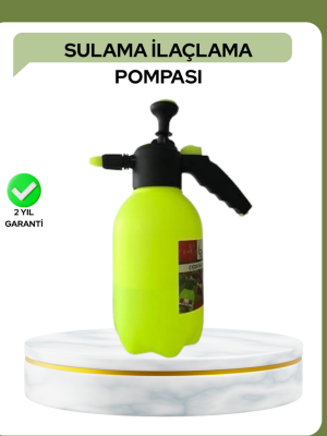 2 Litre Pompalı Püskürtücü Bakır Nozullu Ayarlı Sprey Temizlik ve Bahçe