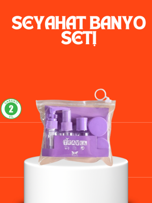 5 Parça Seyahat Kişisel Bakım Seti Şişe Sprey Krem Kutulu