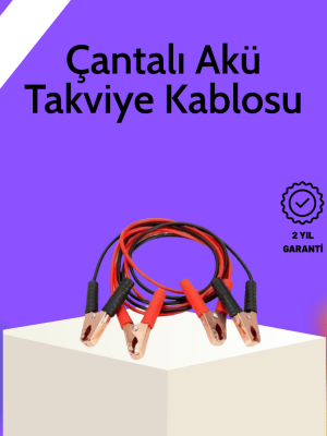 Akü Takviye Kablosu 1200A İzoleli Büyük Maşalı 2m Dayanıklı