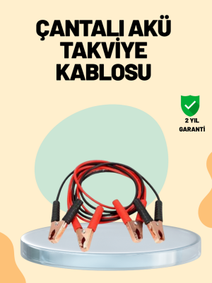 1200 Amper Jumper Kablo 2 Metre Bakır Uçlu Araç Takviye Seti