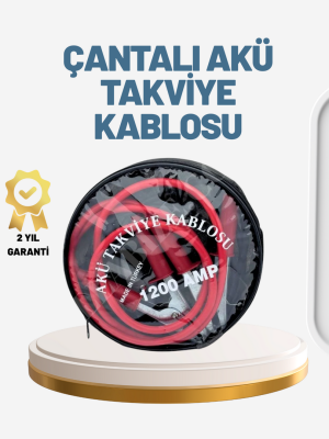 1200A Güçlü Akü Takviye Kablosu 2m Büyük Maşalı Acil Yardım