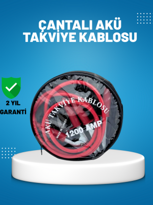 1200 Amper Akü Takviye Kablosu 2 Metre İzoleli Bakır Uçlu