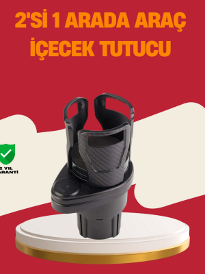Otomobil Bardak Tutucu İkisi Bir Arada 360° Dönebilen Geniş Kapasiteli