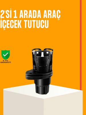 Oto Bardak Tutucu 360° Döner Çift Bölmeli Karbon Fiber Tasarım
