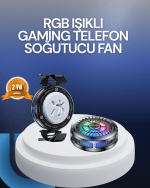RGB LED Telefon Soğutucu Fan Yüksek Hızlı Soğutma Oyuncu Cooler - Görsel 2