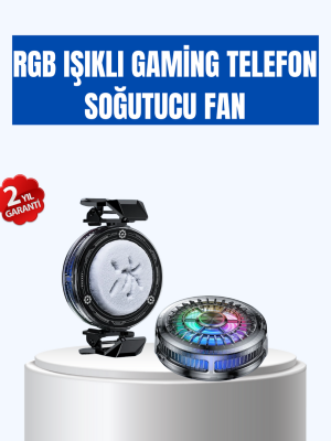 Gaming Telefon Soğutucu RGB Fan Sessiz Çalışma Tüm Modeller Uyumlu