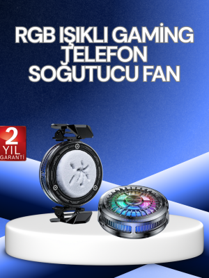 RGB Işıklı Telefon Soğutucu Fan Gaming Cooler Süper Hızlı Soğutma