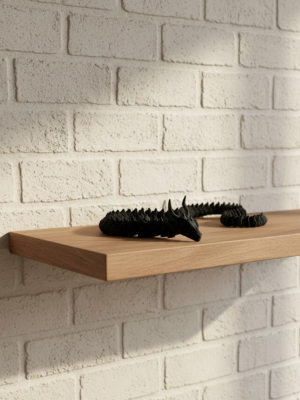 Siyah Hareketli Ejderha Figürü Esnek Gövdeli Dekoratif Tasarım 60 cm