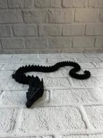 Siyah Hareketli Ejderha Figürü Esnek Gövdeli Dekoratif Tasarım 60 cm - Görsel 2