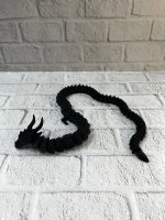 Siyah Hareketli Ejderha Figürü Esnek Gövdeli Dekoratif Tasarım 60 cm - Görsel 4