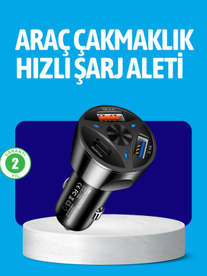 55W Güçlü Araç Şarj Cihazı Power Delivery Destekli