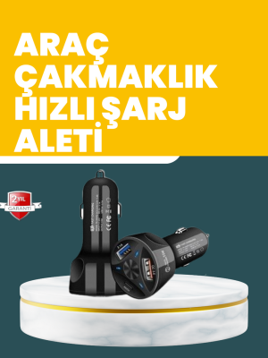 55W Hızlı Şarj Araç Çakmaklık Adaptörü QC 3.0 PD