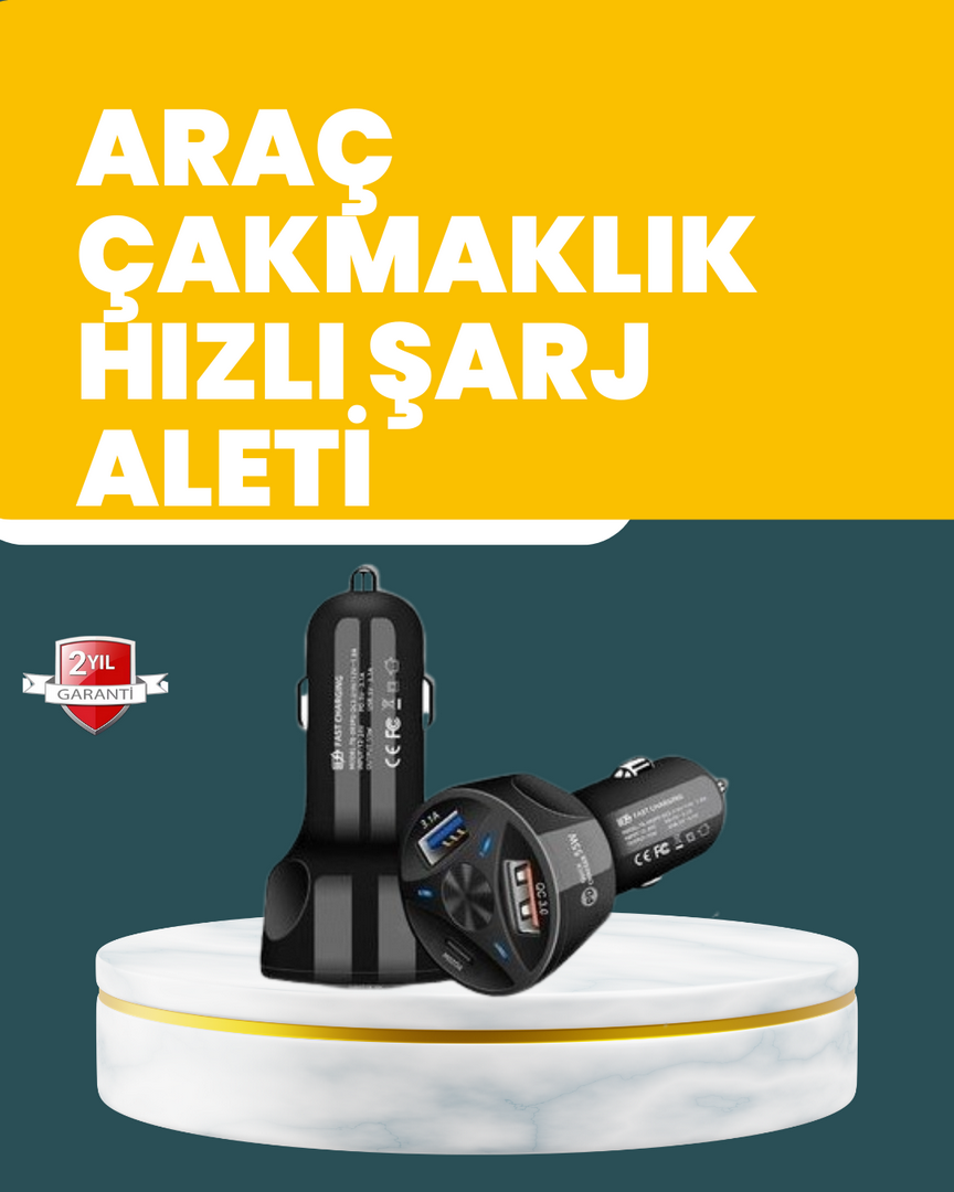 1246980_4-80.png 55W Hızlı Şarj Araç Çakmaklık Adaptörü QC 3.0 PD - Görsel 1