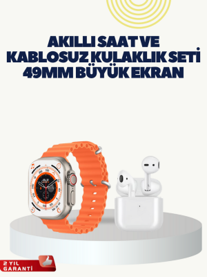 Watch 9 Max Akıllı Saat Kulaklık Seti Sağlık Takipli 45 mm Geniş Ekran